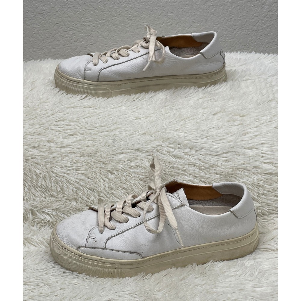 Soludos Shoes Ibiza Sneakers Womens 8.5 White‎ Leather Classic Casual Platform